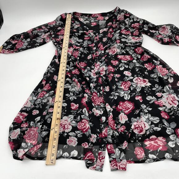 New TORRID Chiffon Floral Pullover Lined Dress Torrid Sz 0 / US Sz L [See Note] - Picture 7 of 11